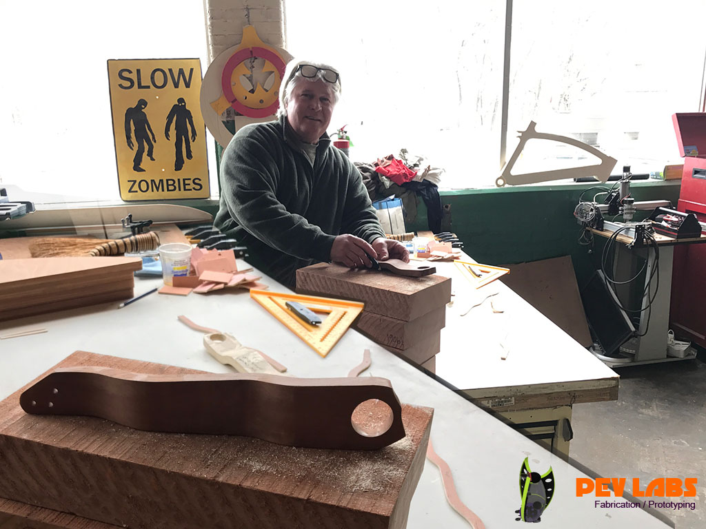 Billy Making Wood Chainstays Billy Making Wood Chainstays