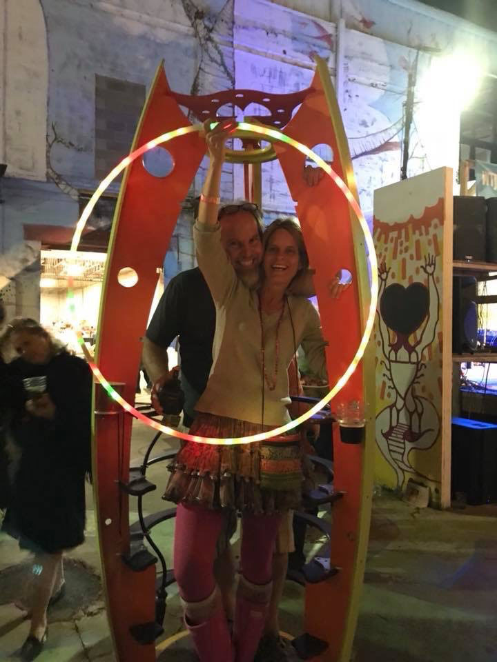 Brian and Cecilia the Magical Hooptress Entertaining on the Dorkpod at IX Art Park Brian and Cecilia Entertaining on the Dorkpod at IX Art Park