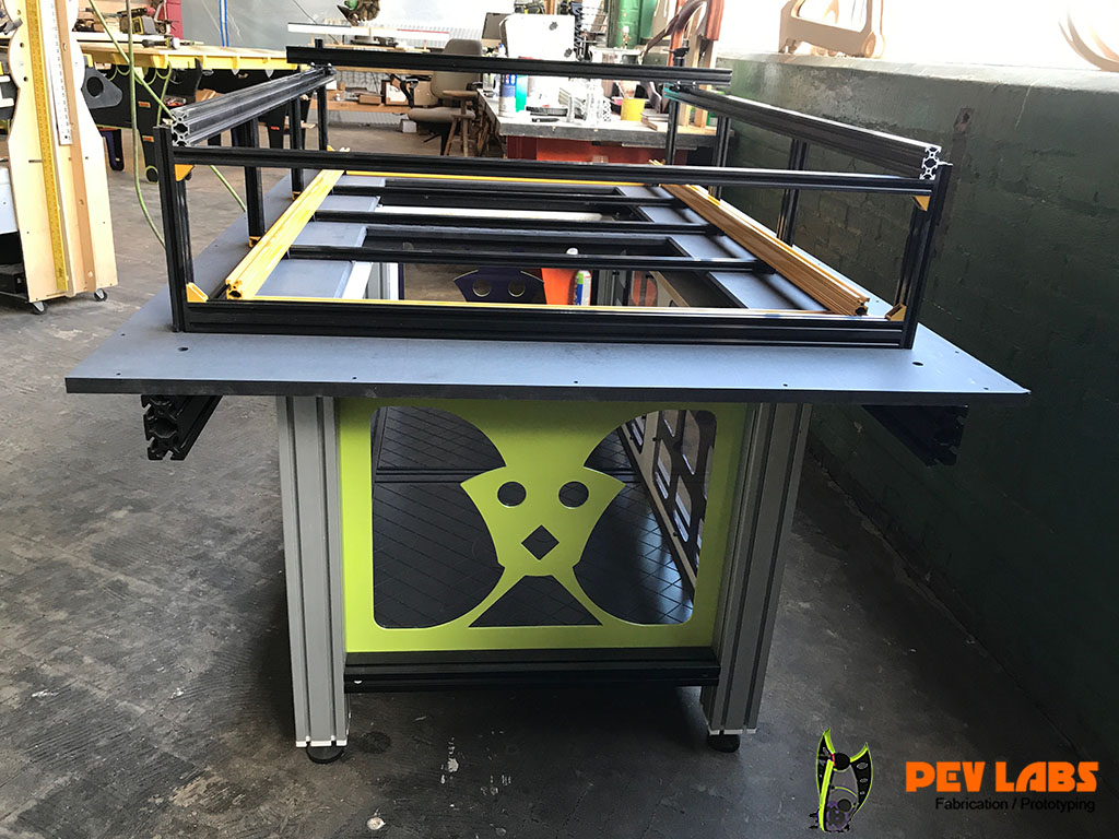 DIY Laser Frame on Base - End View DIY Laser Frame on Base - End View