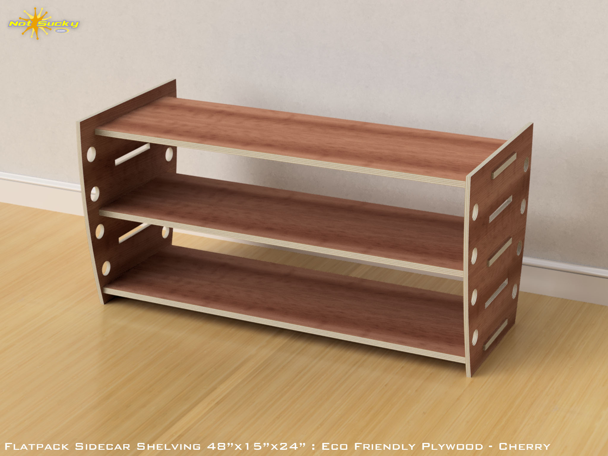 Retro Flat Pack Shelving Cherry