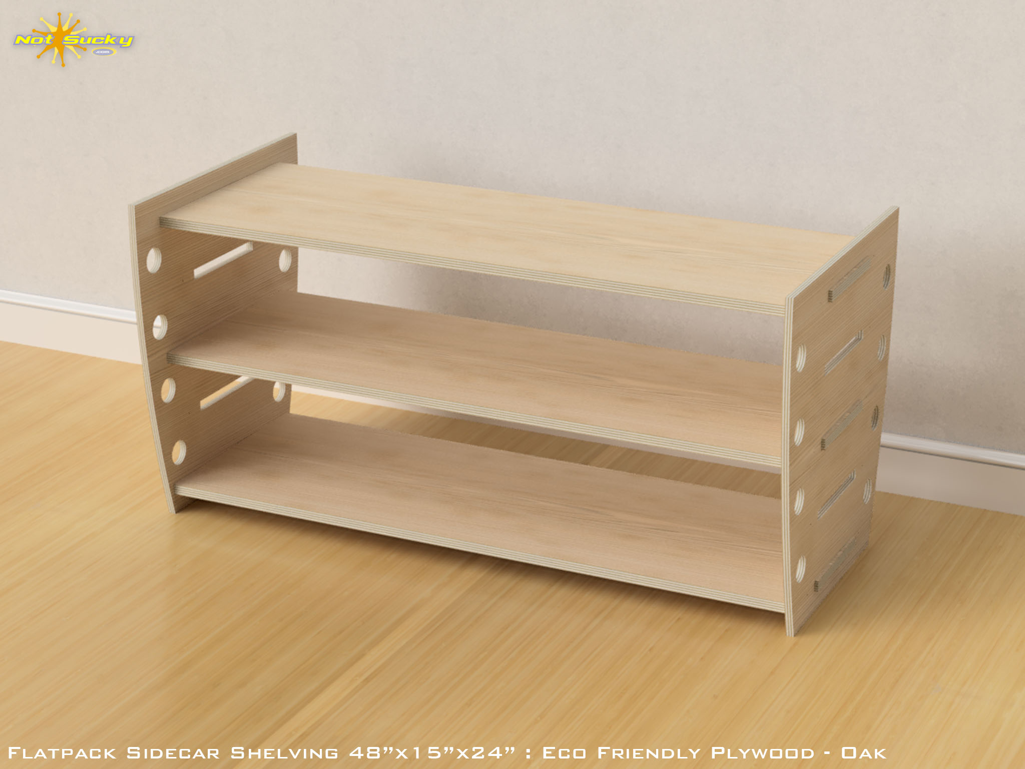 Retro Flat Pack Shelving Oak