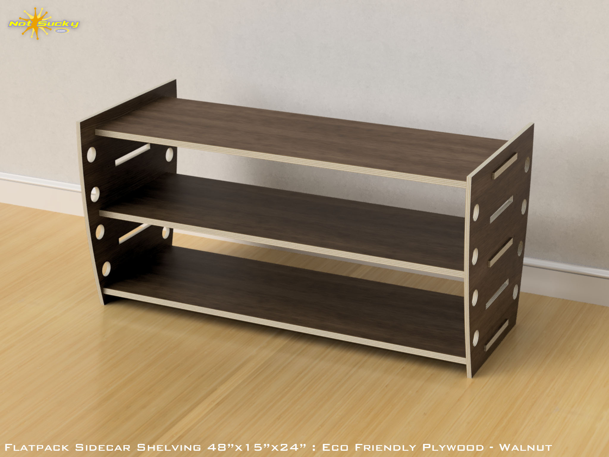 Retro Flat Pack Shelving Walnut