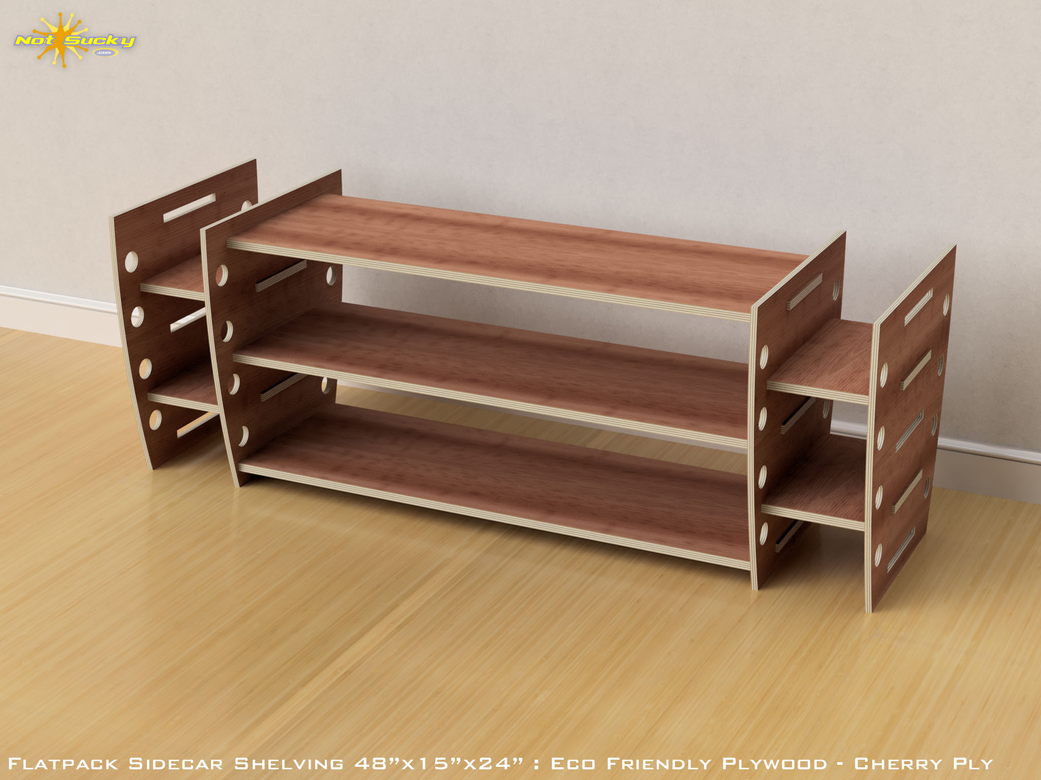 Retro Flat Pack Shelving Cherry