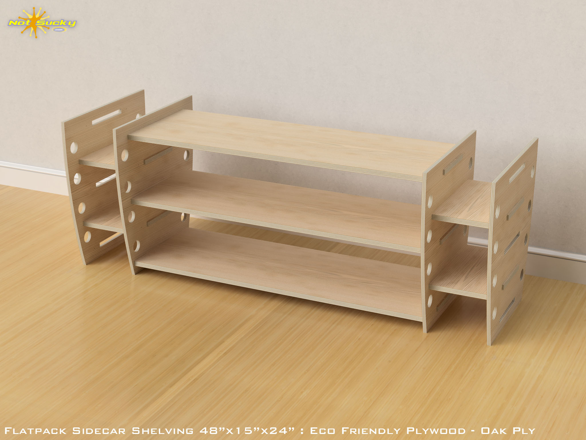 Retro Flat Pack Shelving Oak