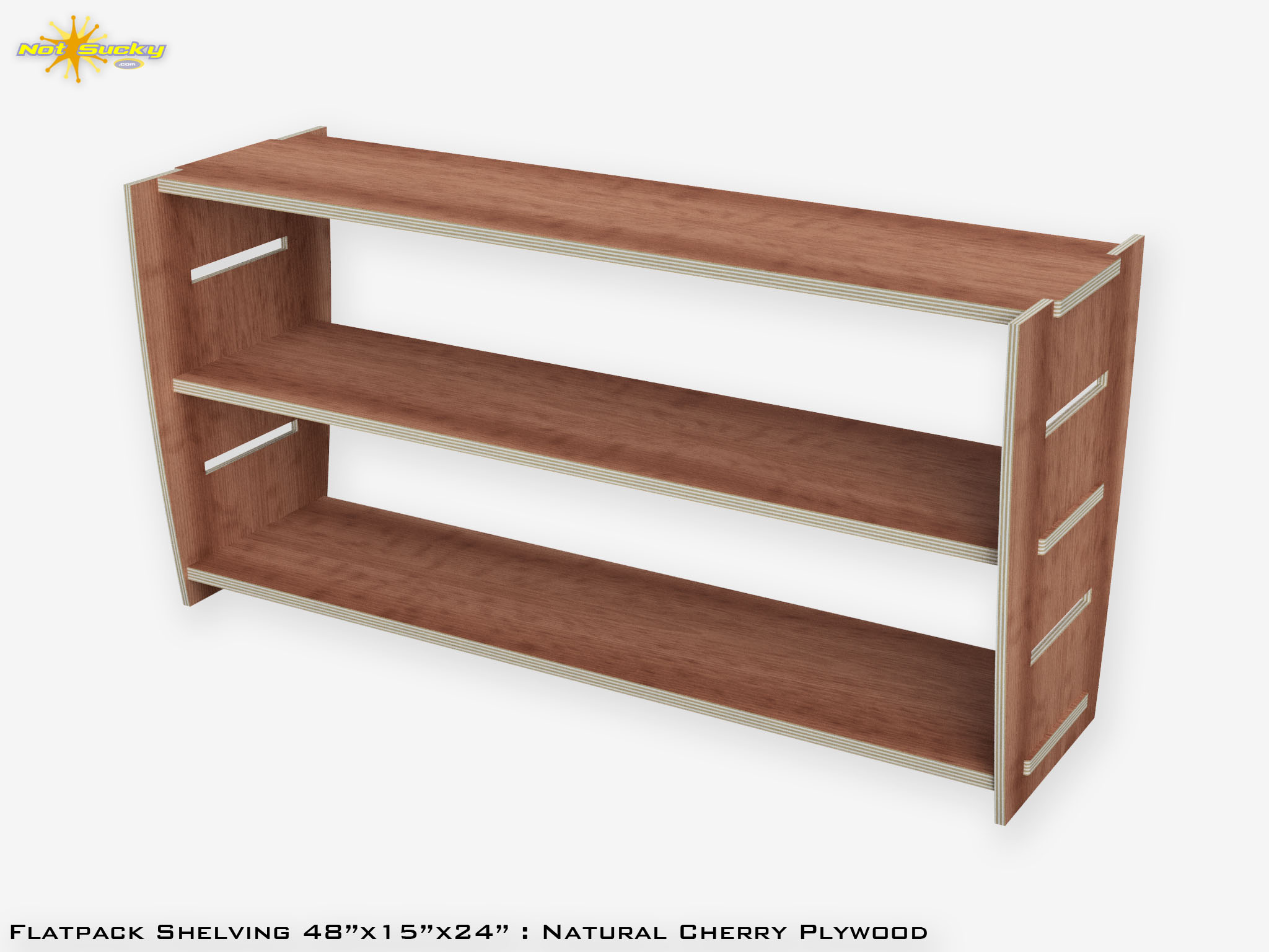 Cherry Plywood Flat Pack Shelving