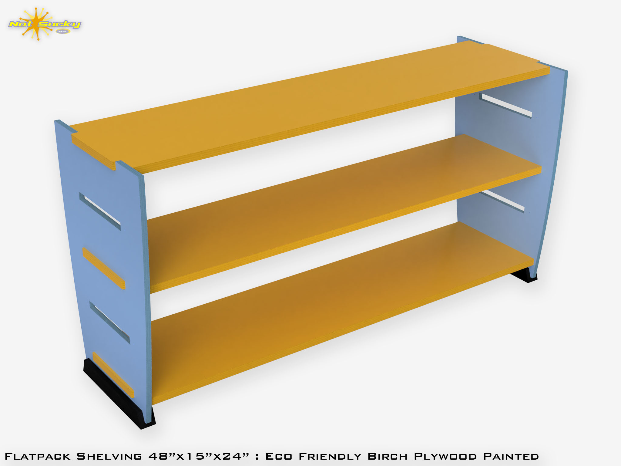 Painted Plywood Flat Pack Shelving