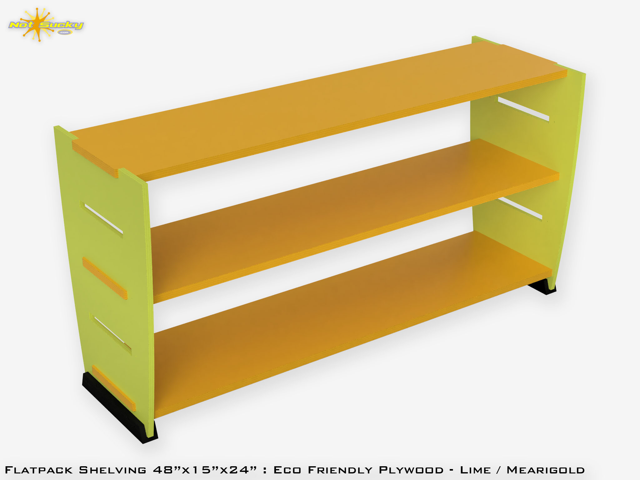 Painted Flat Pack Shelving Orange / Marigold