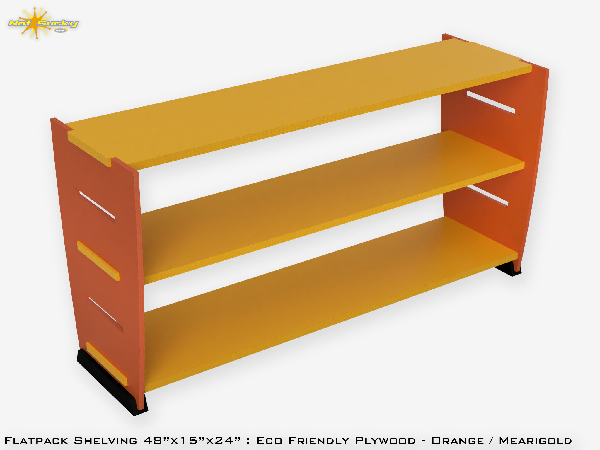 Painted Flat Pack Shelving Orange / Marigold