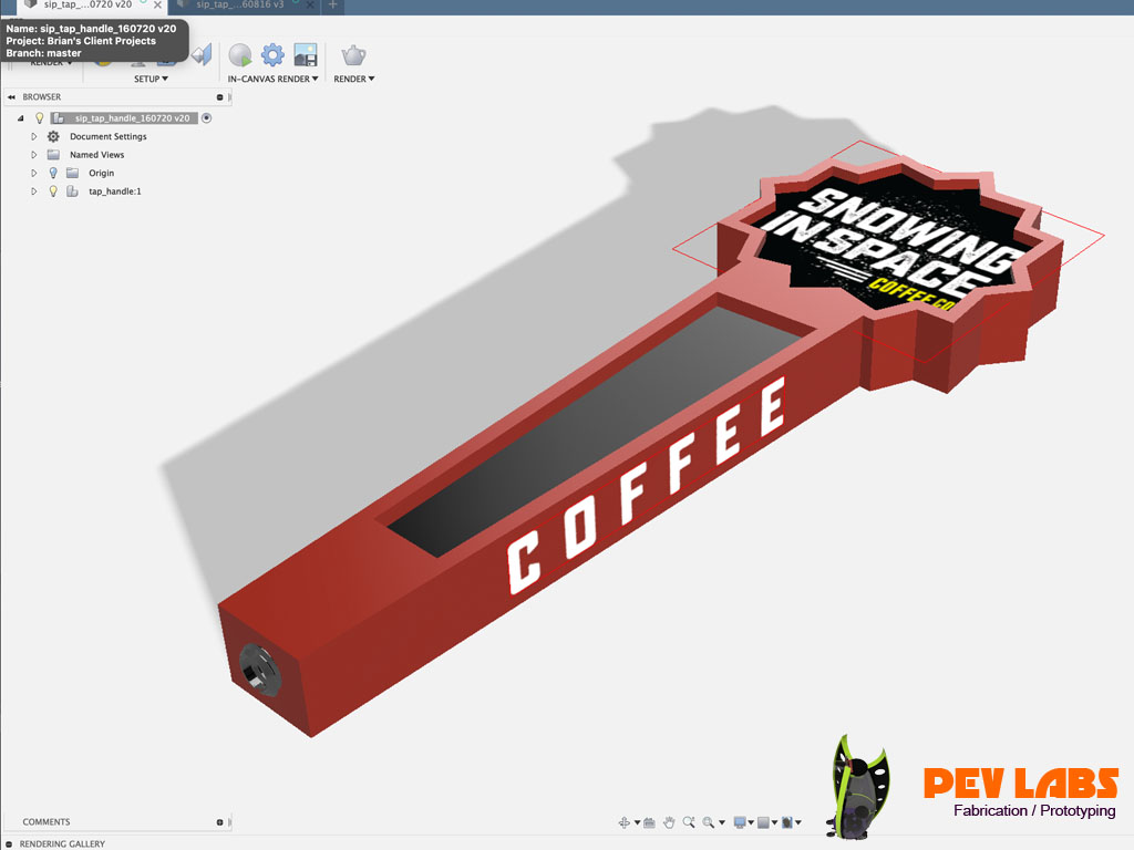 Snowing In Space Tap Handle Design Snowing In Space Tap Handle Design