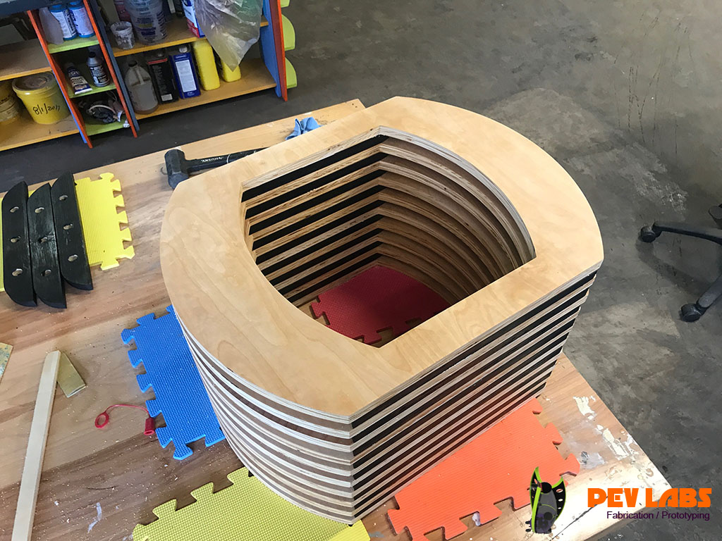 Parametric Plywood Bench Ready for Finishing Parametric Plywood Bench Ready for Finishing